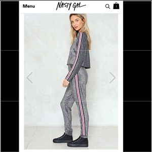 Nasty gal metallic track suit! (MEDIUM)